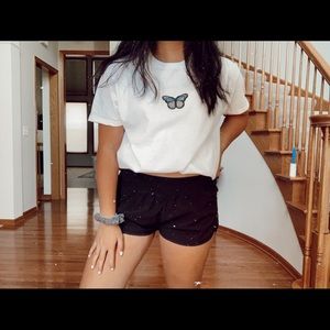 Brandy Melville Tops - blue butterfly patch tee Brandy Melville Tops - blue butterfly patch tee